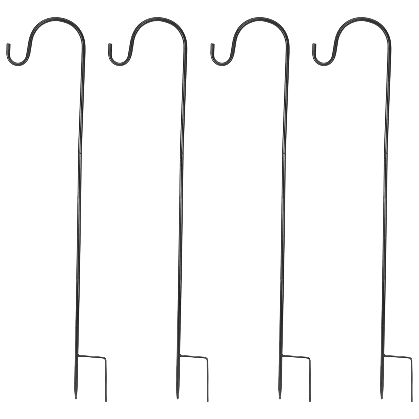 

4 Pcs Adjustable Shepherd Crook Hooks,Festoon Pole with Base,Garden Border Hook for ,Flower Ball,Plant
