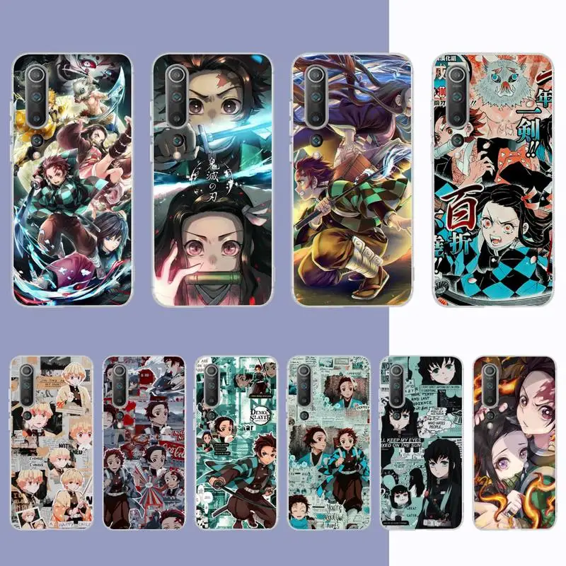 

YNDFCNB Demon Slayer Kimetsu no Yaiba Phone Case for Samsung S21 A10 for Redmi Note 7 9 for Huawei P30Pro Honor 8X 10i cover