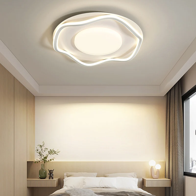 

Новая акриловая круглая настольная лампа для спальни, домашний декор, кабинет, минимализм, внутреннее освещение, современные белые потолочные люстры