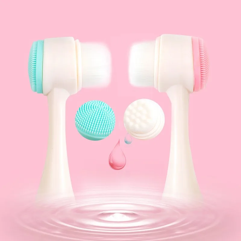 

1 шт., двусторонняя силиконовая щётка для чистки лица