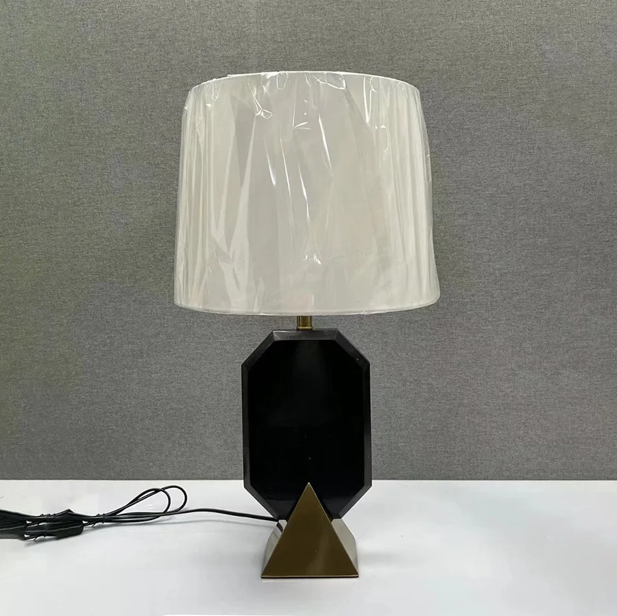 

Modern Light Luxury Table Lamp Living Room Study Simple Bedroom Bedside Villa Hotel Marble Decorative Lamp