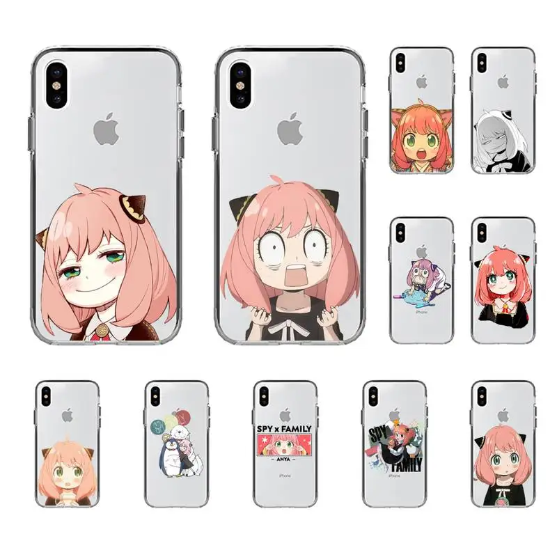 

MaiYaCa spy x family Anya Forger Phone Case for iPhone 11 12 13 mini pro XS MAX 8 7 6 6S Plus X 5S SE 2020 XR clear case