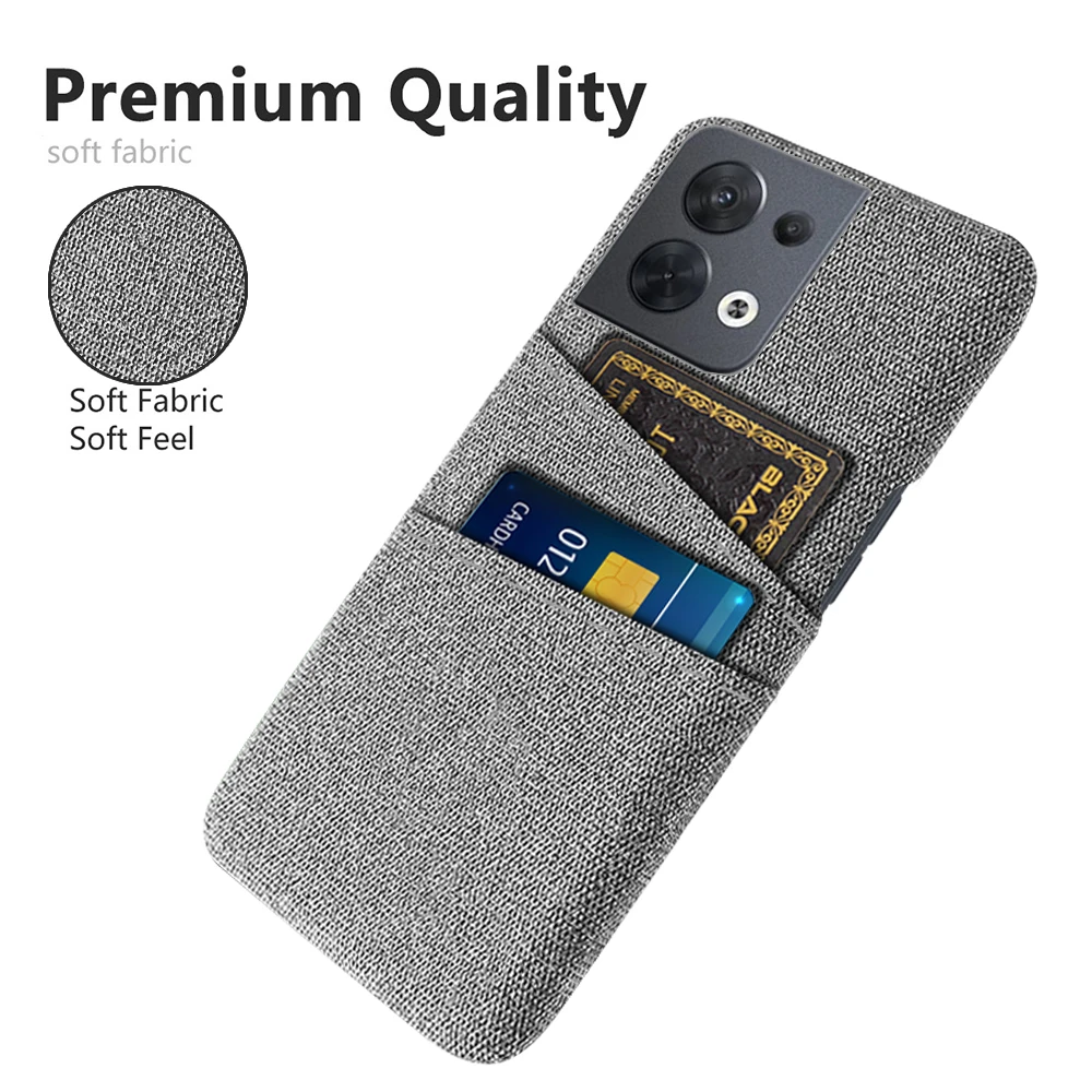 

Reno8 5G Coque For Oppo Reno 8 5G Case Luxury Dual Card Fabric Texture Back Cover For Oppo Reno 8 Pro Plus Cloth Funda Reno8Pro