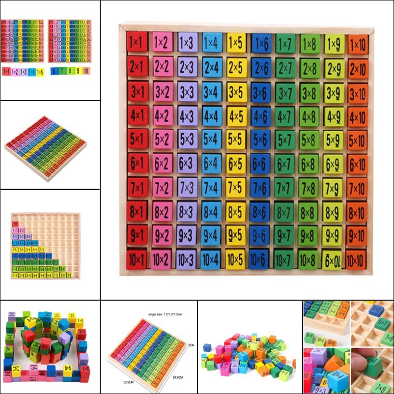 

Обучающие деревянные игрушки Монтессори для детей, детские игрушки, таблица умножения 99, математические арифметические учебные пособия