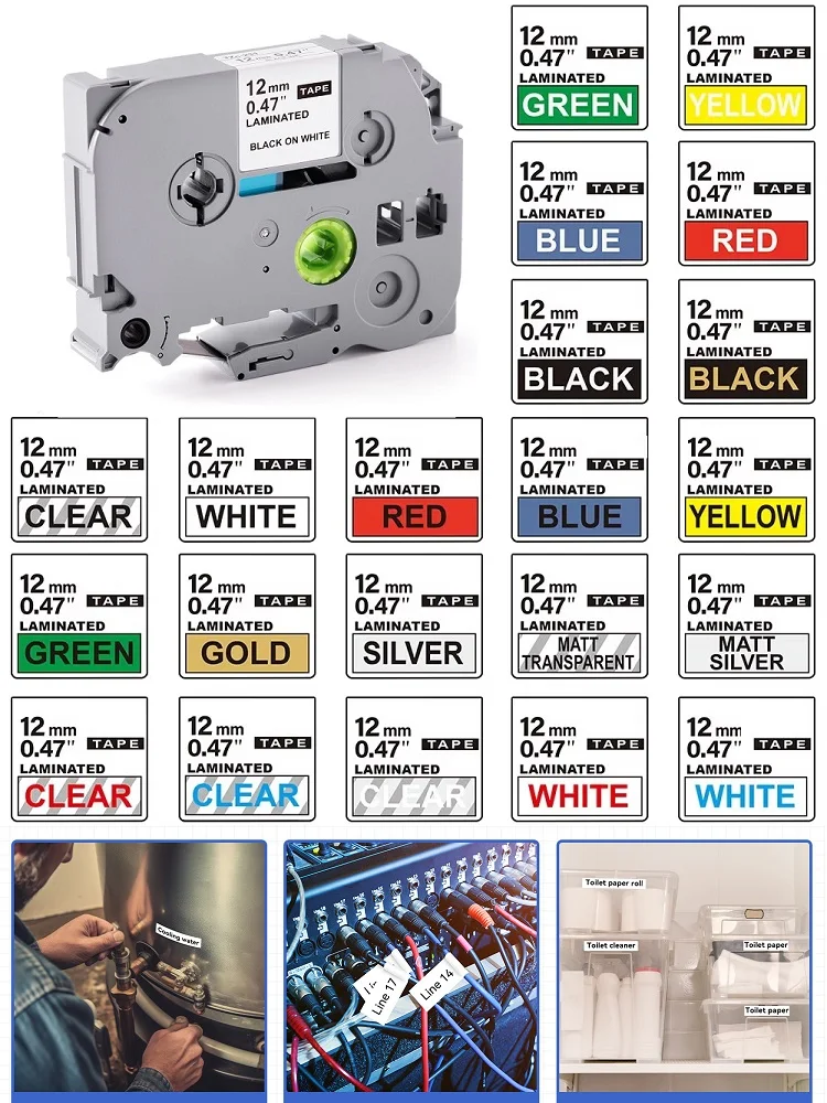 Лента для брата TZe лента этикеток картридж 12 мм совместимый с лентой Brother Ptouch E110 D600
