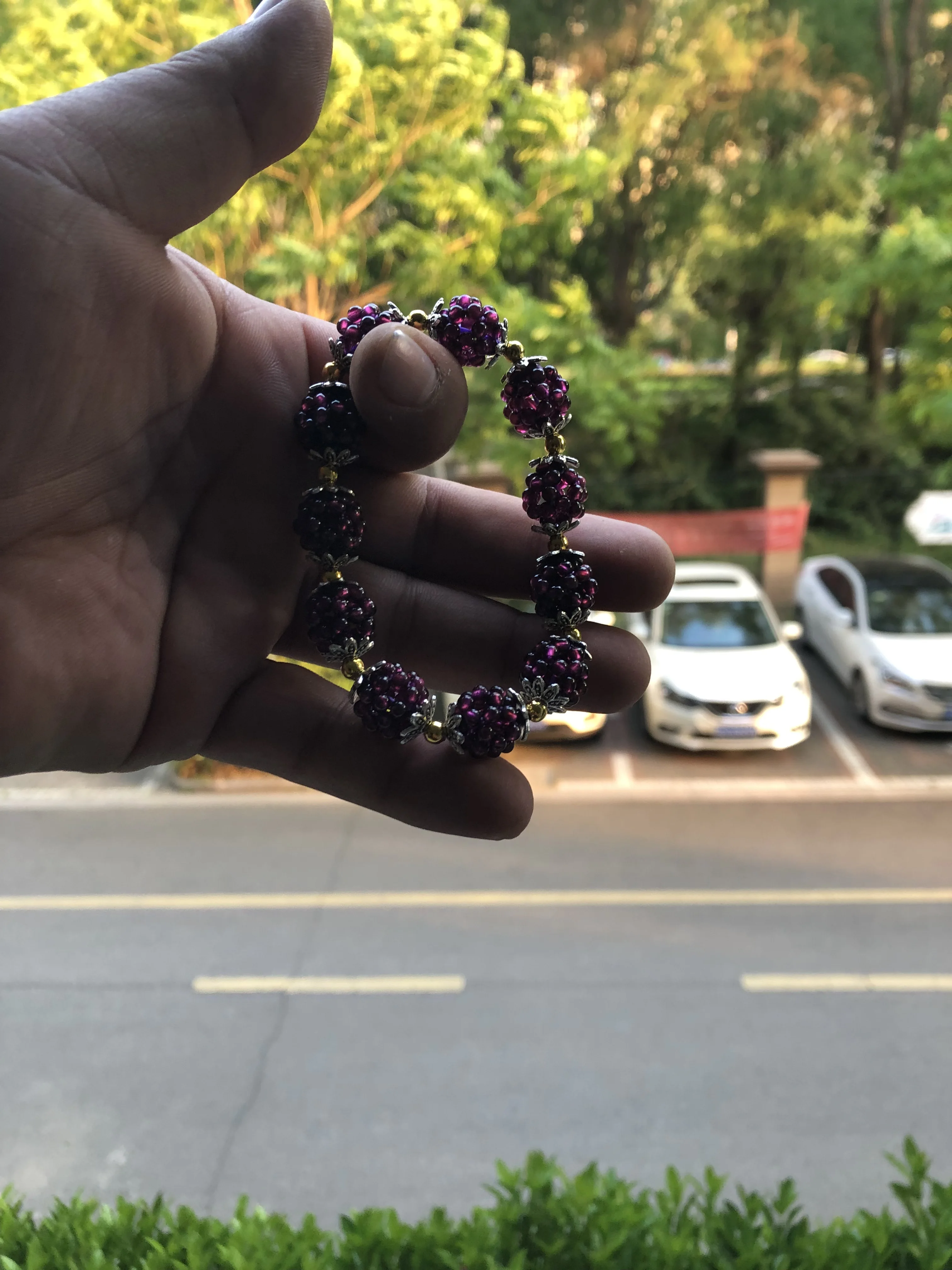 

1Pcs Elastic Free Shipping Items Making Jewelry Bracelets For Women Stone Nature Original Pure Hand Woven Garnet Hand String