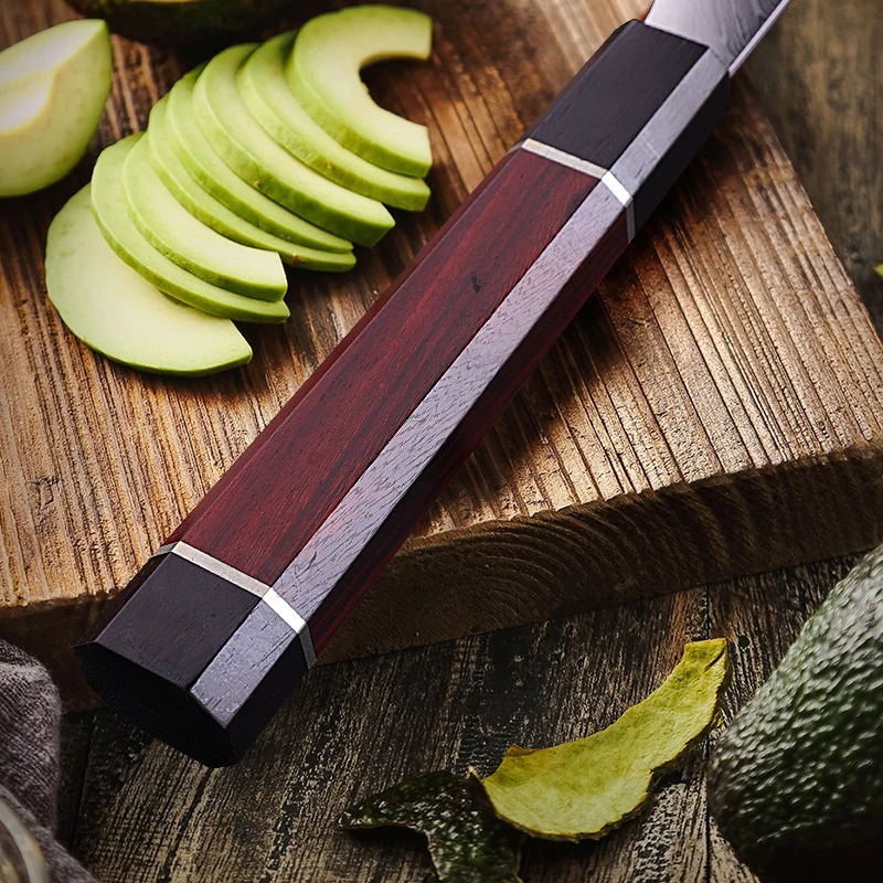 Нож FINDKING Новый! Красный самурайский нож серии 9 дюймов Kiritsuke AUS-10 67 слоев Дамасская