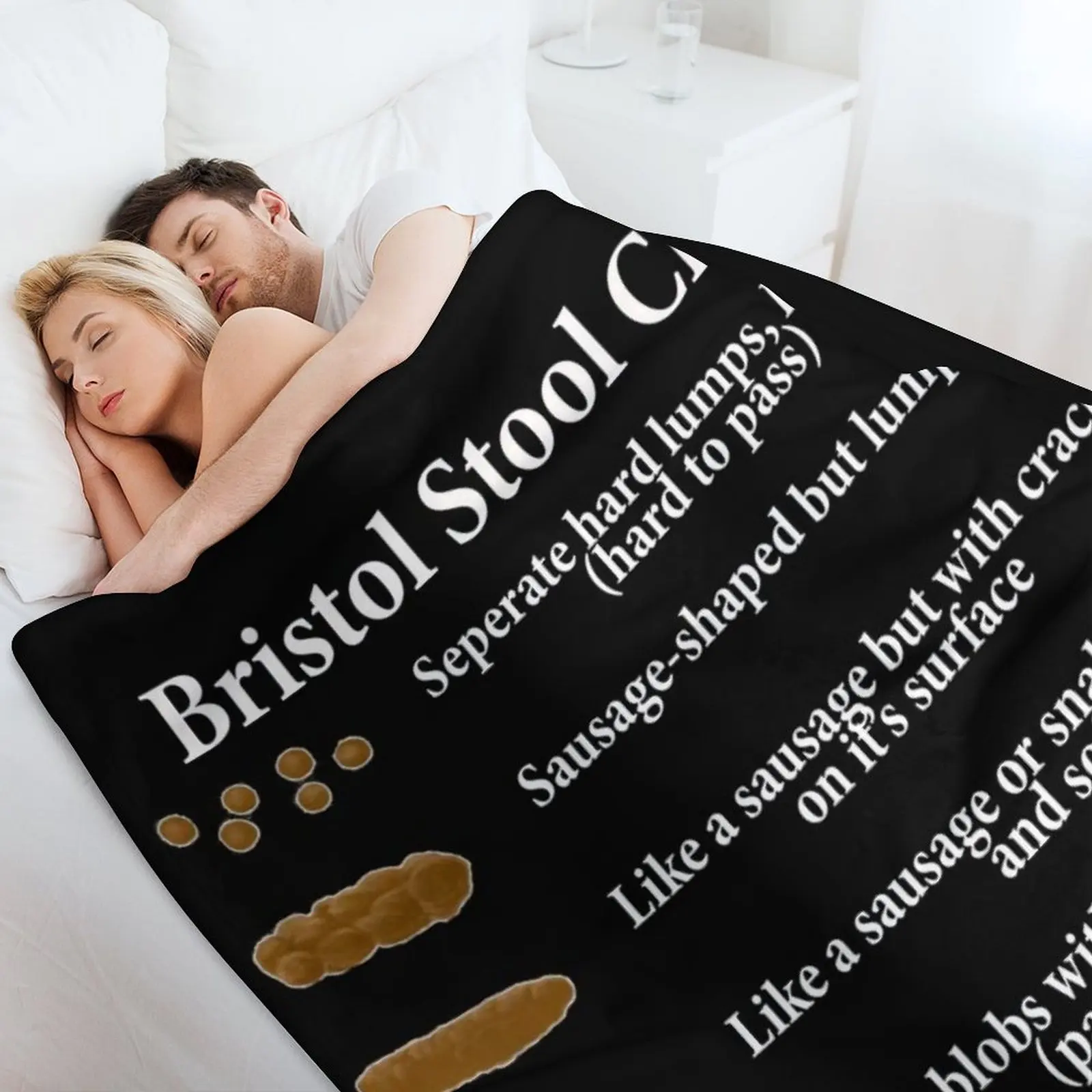 Табурет Бристоль Таблица в белом письме Черный фон Плед Одеяло Термальный сон