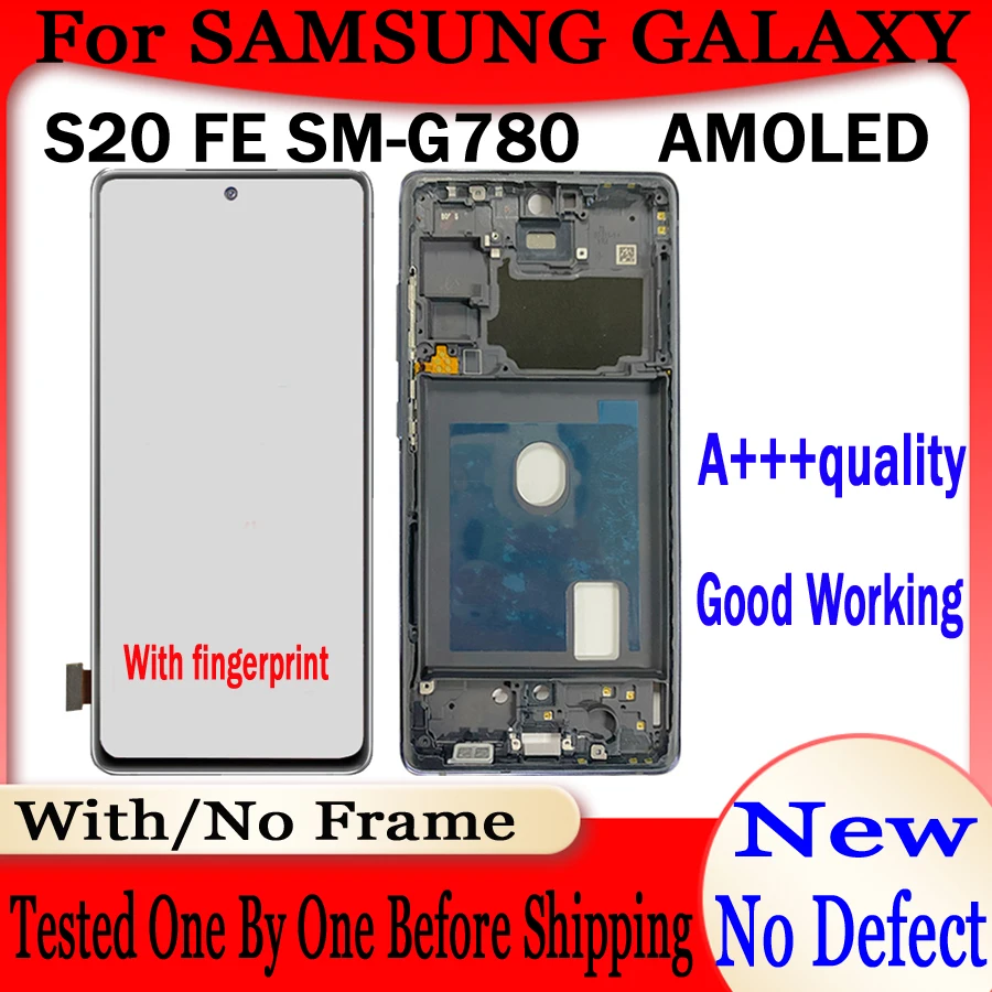 

100% Tested New LCD AMOLED For Samsung Galaxy S20 FE G780 LCD Display Touch Screen Ditigitizer Assembly Parts Fast Shipping
