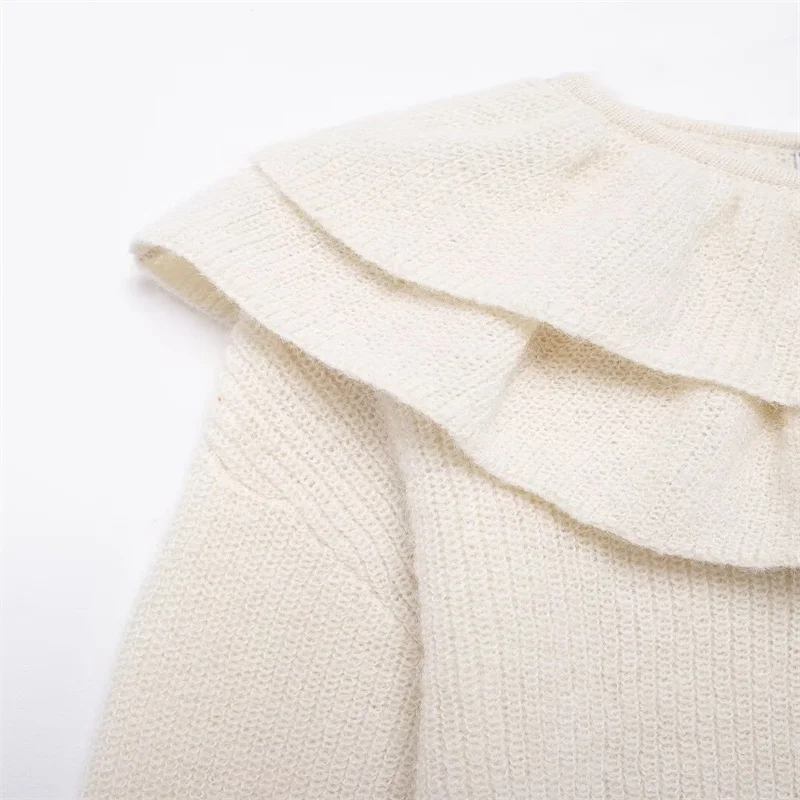 Осенние женские трикотажные топы 2024 модный каскадный пуловер с длинными