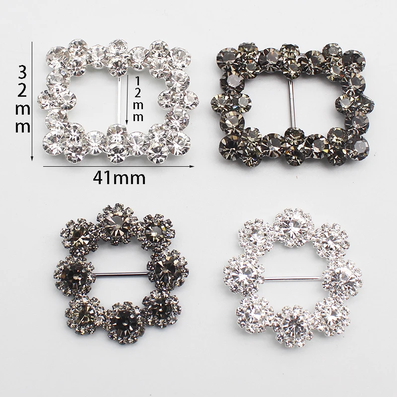 Rectangular Round Metal Drill Pipe Buckle Wedding Invitation Decoration Diy Hair Adornment Belt Dress Button