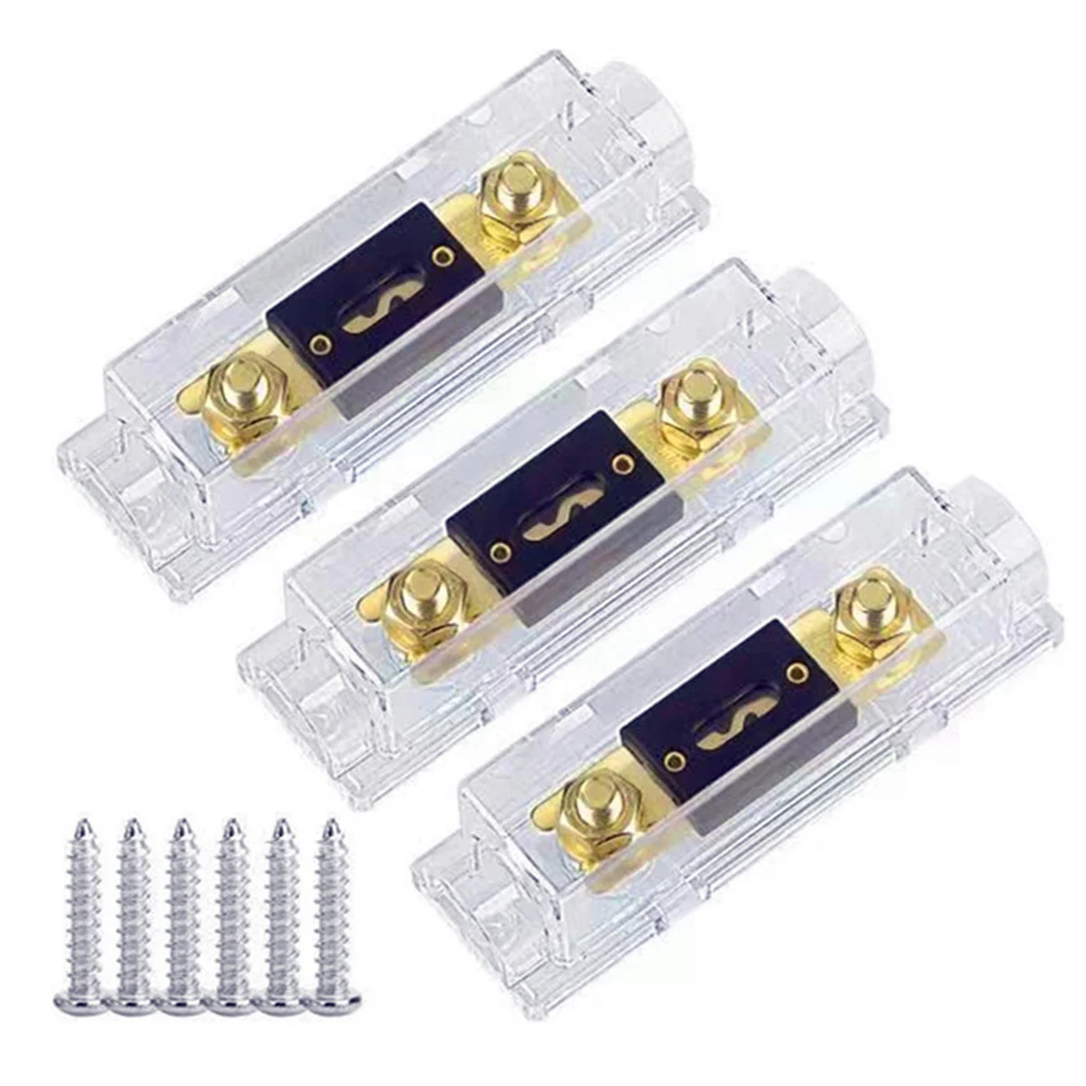 

3Pcs ANL Fuse Holder Bolt-on Fuse Car Fuse Holders Fusible Link with Fuse 200A Fuses AMP