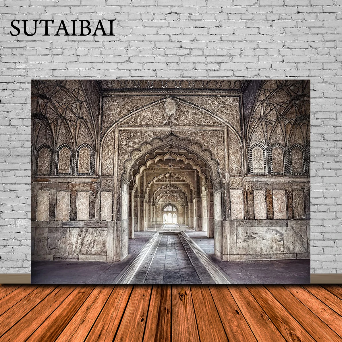

Indian Palace Backdrop for Photography India Palace Cas Magal Red Fort Hall Ethnic Wall Decoration Historic Building Background