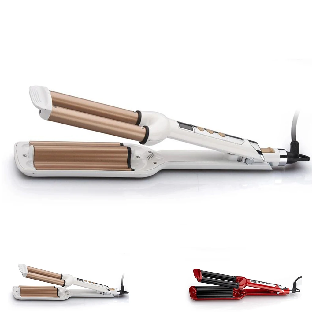 

Профессиональные электрические щипцы для завивки волос с ЖК-дисплеем, 3 бочонка, щипцы для завивки волос, керамический инструмент для глубо...