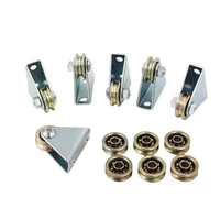 6pcs copper plated steel roller bearing with 304 stainless material suppor for steel ropesliding rollerspulleyswheels
