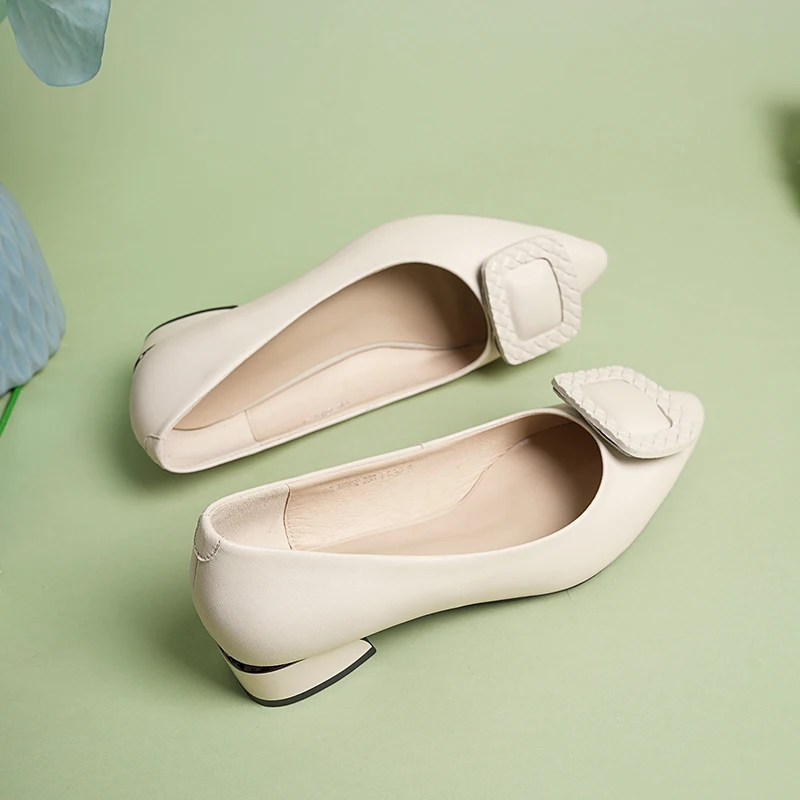 AIYUQI Women's Shoes Genuine Leather 2023 Spring New Pointed Toe Women's Shoes Large Size 41 42 43 Shallow Women's Shoes