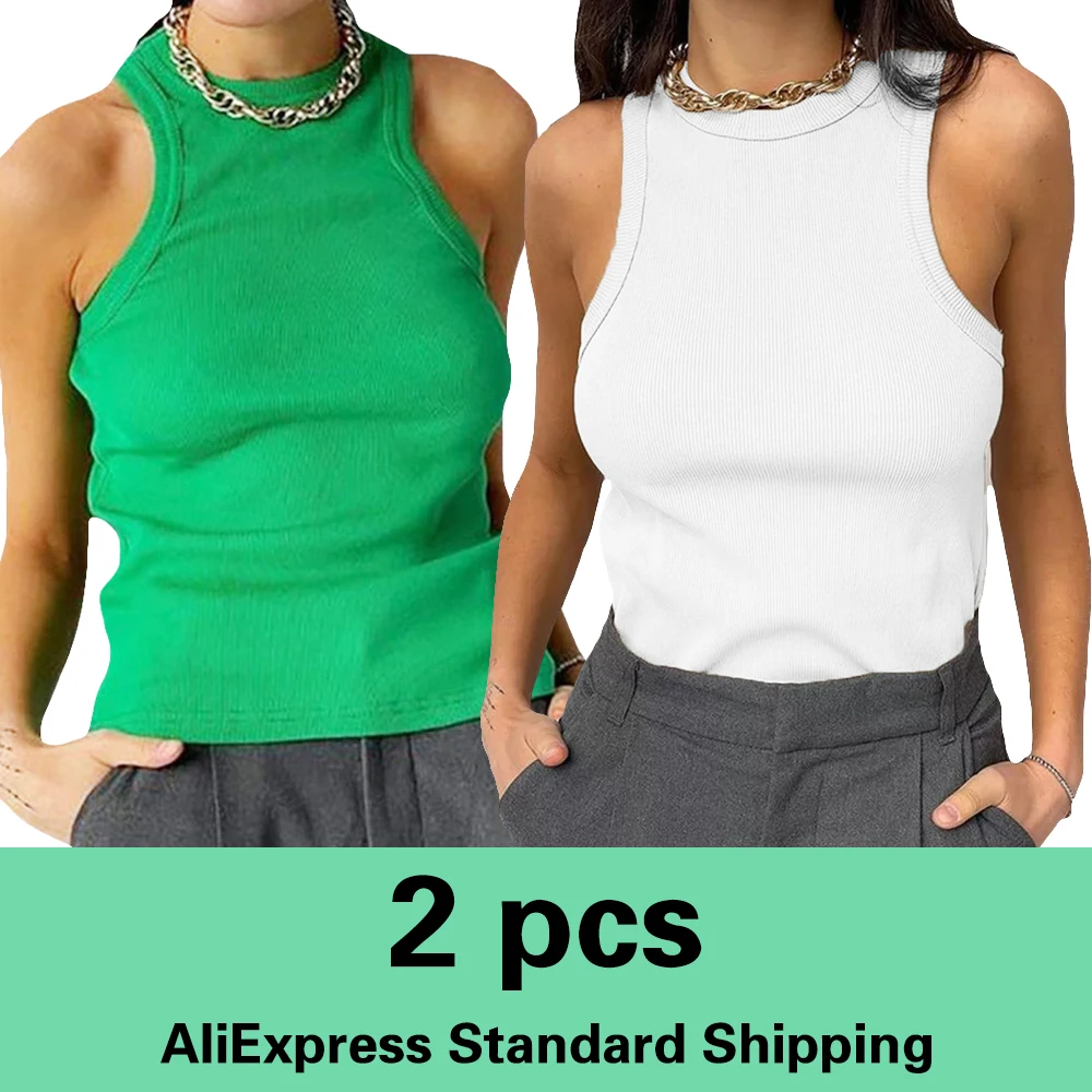 

Two Piece white fashion Summer Sexy Backless clothes Shirts t shirts y2k top women Tank Top Sleeveless Camis top women Vest