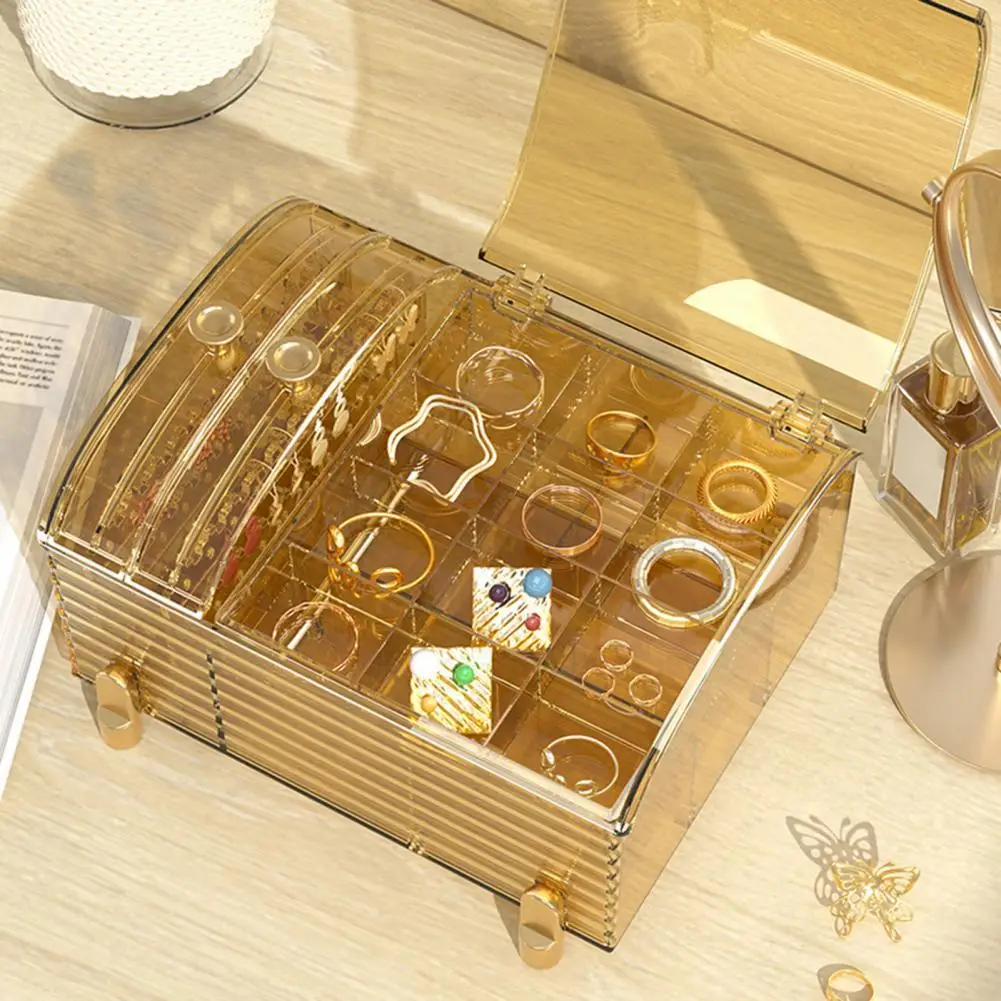 

Шкатулка для ювелирных изделий со съемными ножками, удобный прозрачный Органайзер большой емкости для хранения цепочек, высоких ножек, быт...