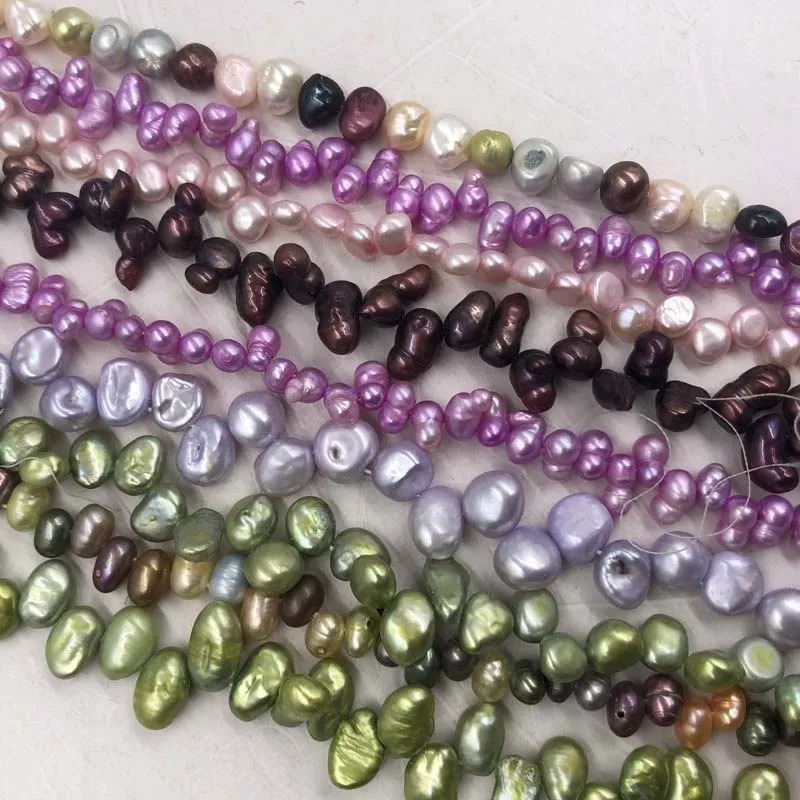 ELEISPL Wholesale 20  Strands Mixed Real Freshwater Multi-colours Pearls Loose Strings 4-8mm Beads  #22000469