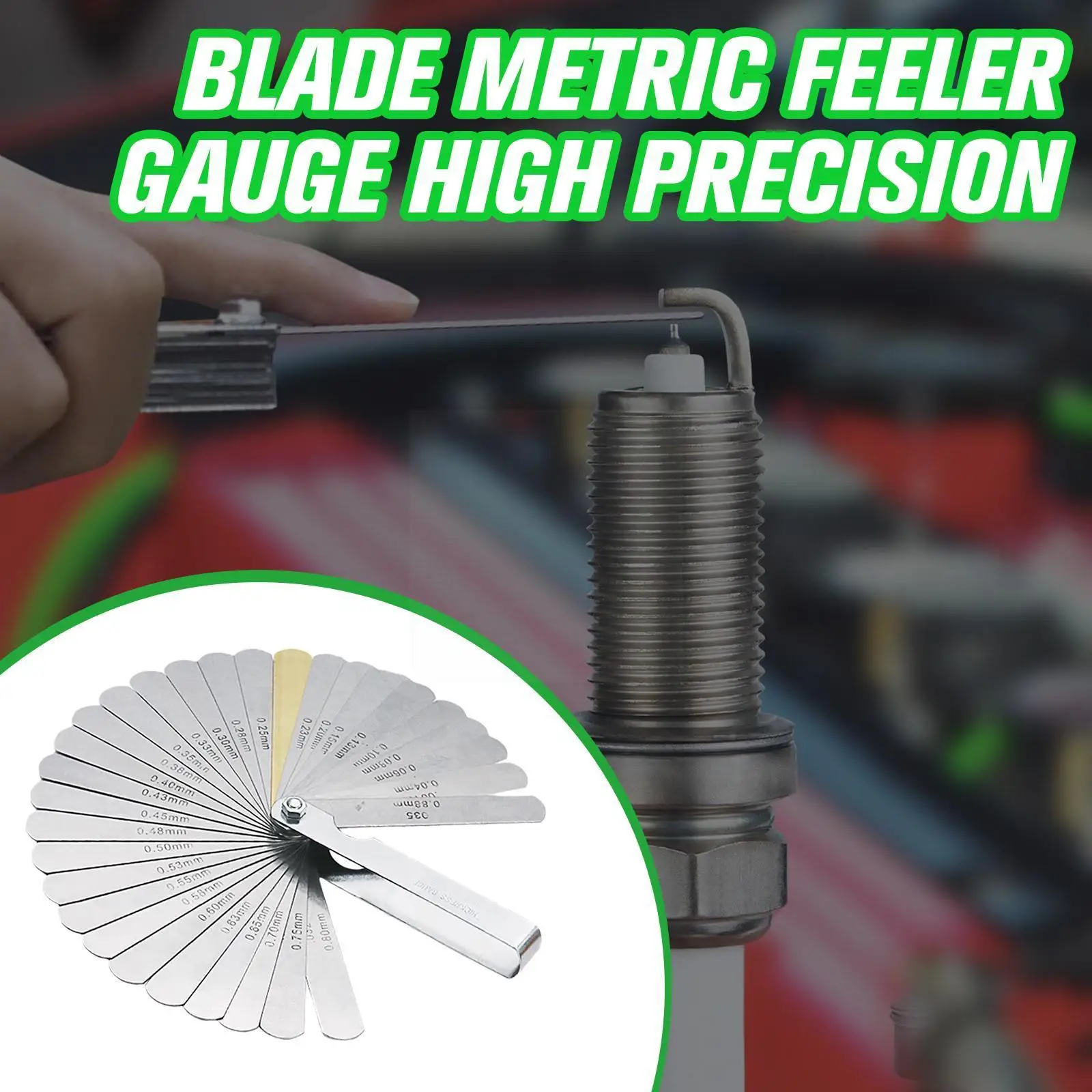 

32 Blades Metric Feeler Gauge Rangefinder High Precision Woodworking Measuring Gauges 0.04-0.88 Feeler Thickness Filler R2d7