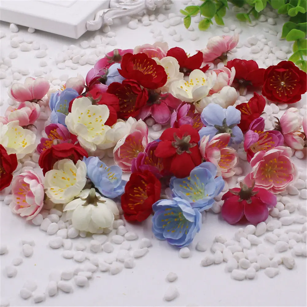 

Wedding Decoration 30PCS DIY Simulation Peach Blossom Cherry Blossom Plum Silk Flower Dried Flower Wedding Handmade Wreath