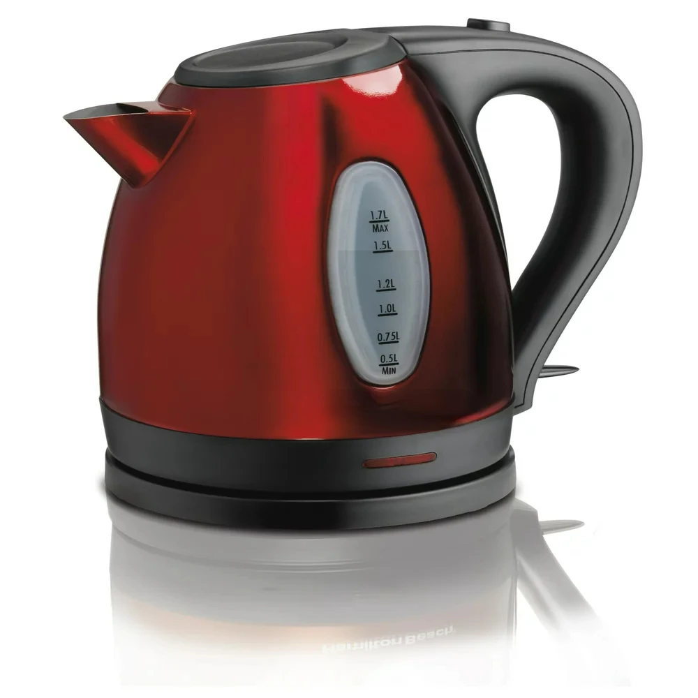 

Fast Heating, Cord-Free Serving, 1.7 Liter, Stainless Steel, Red, 40885
