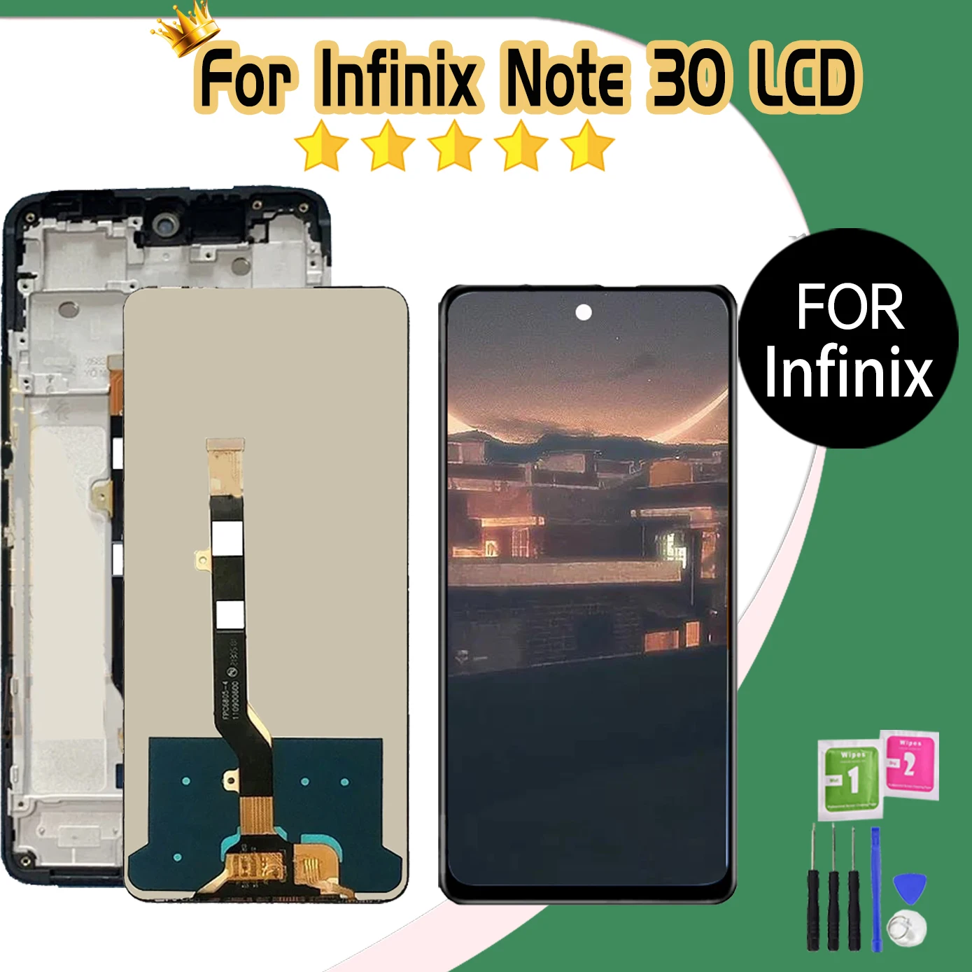 6 78 &quotдля Infinix Note 30 4G ЖК-дисплей X6833 X6716B ЖК-экран сенсорный экран Замена Note30 X6833B