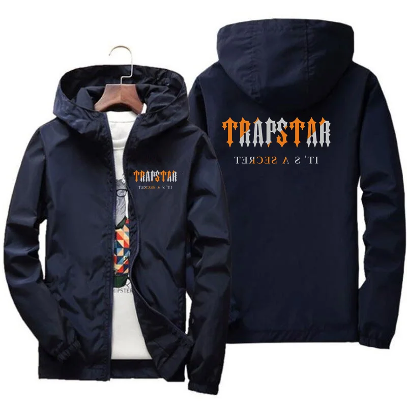 

Jacket Men's Top Jacket Men's Fashion Outdoor Clothing Funny Windbreaker Hoodie Thin Hooded Coat TRAPSTAR