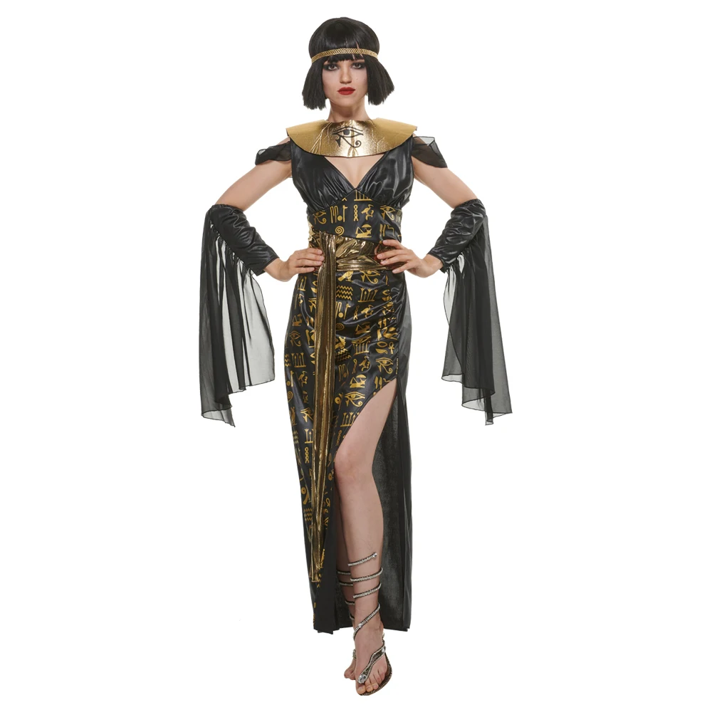 

Eraspooky Deluxe Women Ancient Egyptian Queen Dress Goddess Pharaoh Cosplay Carnival Easter Purim Fancy Dress Halloween Costume