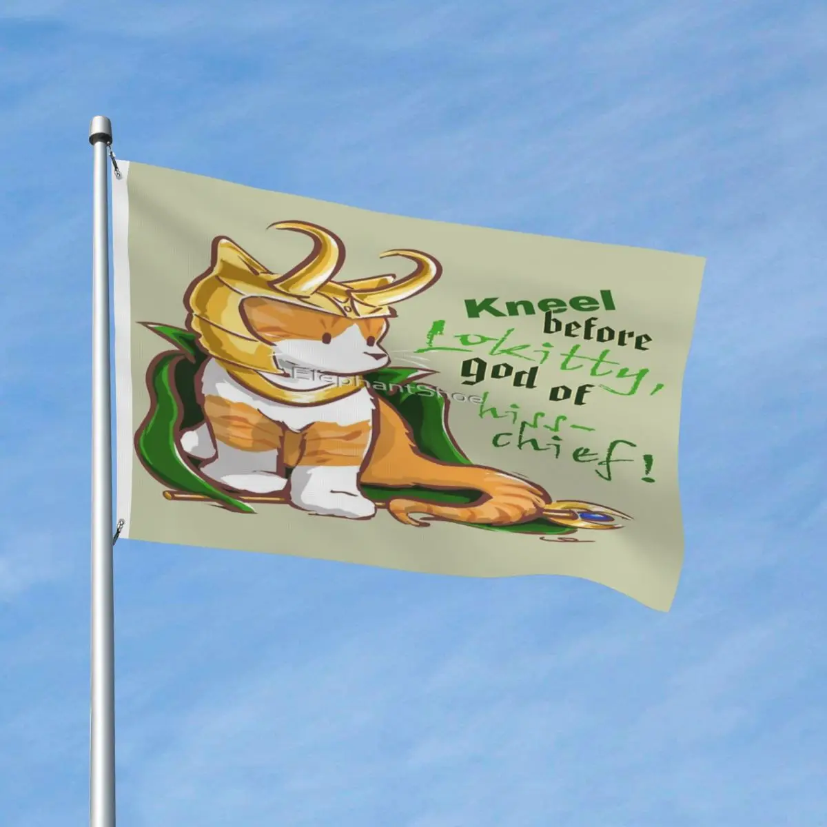 

Kneel Before Lokitty Flag Decor Vintage Decorative Fade Resistant Lightweight Bright
