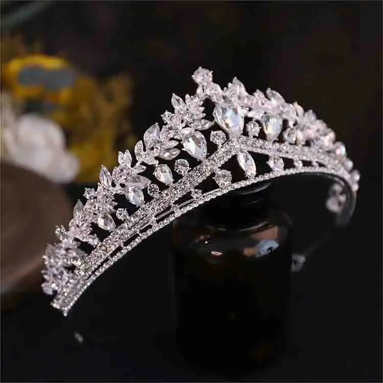 

CC Wedding Crown Women Hair Accessories Bridal Headbands Engagement Hairwear Shining Tiaras and Crowns Crystal Headpiece QS28