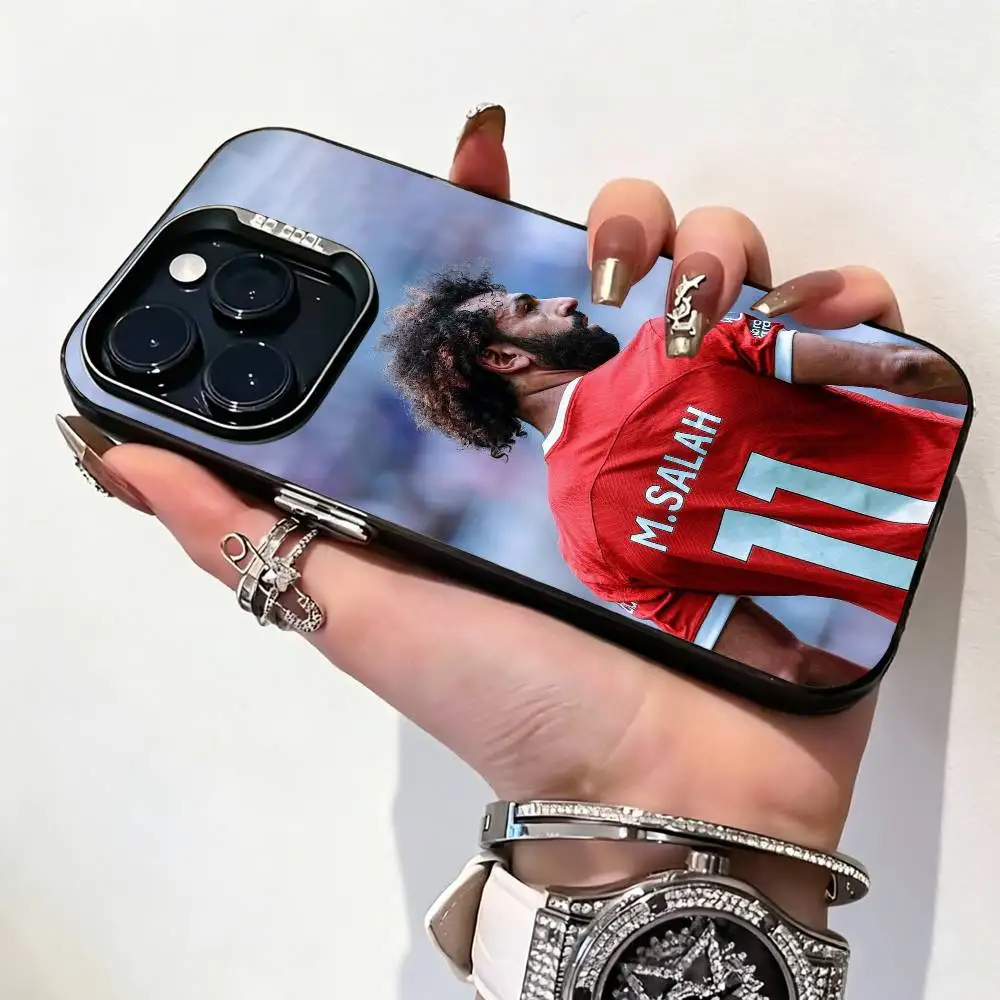 Фото Чехол для телефона с изображением футболиста М-Мохамеда Салаха для iPhone 17, 16, 15, 14, 13, 12, 11 Plus, Pro Max, XS, цветной, серебристо-черный №3