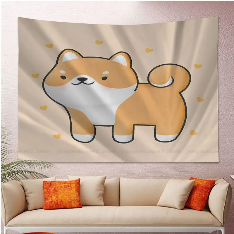 Настенные подвесные гобелены в стиле хиппи Сиба-ину для гостиной дешевые