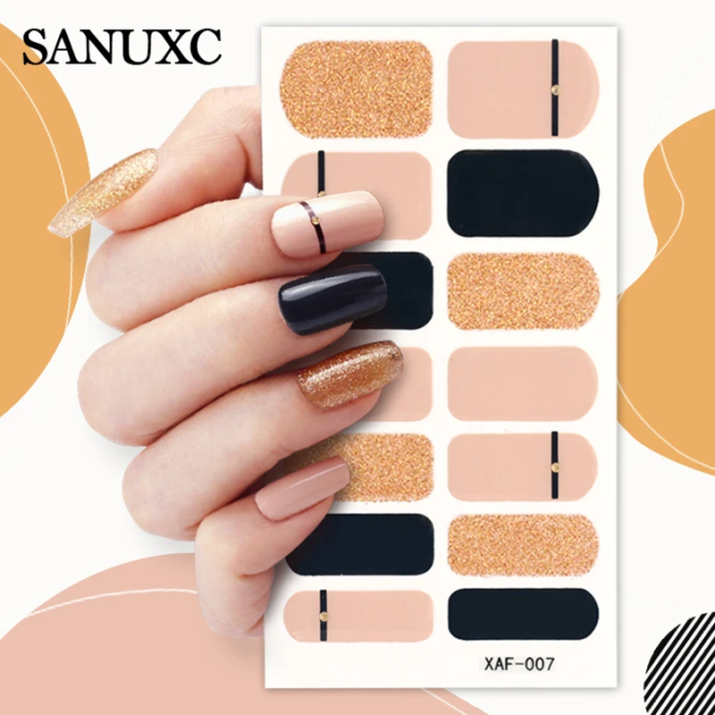 

Наклейки для ногтей Sanuxc, оптовая цена, наклейки для ногтей с полным покрытием, высококачественные самоклеящиеся наклейки для ногтевого дизайна