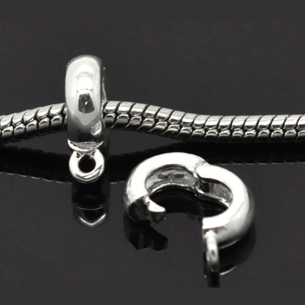 

DoreenBeads Silver color Clip & Lock Bail Beads Fit European Charm 13x10mm,10PCs, New