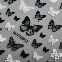 y2k 5d gilding relief nail art stickers manicure decals silver fire flame holographic butterfly nails decorations nail decals