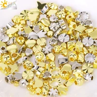 csja gold color gold metal plated ccb round seed spacer loose beads for jewelry making supplies diy accessories wholesale s938