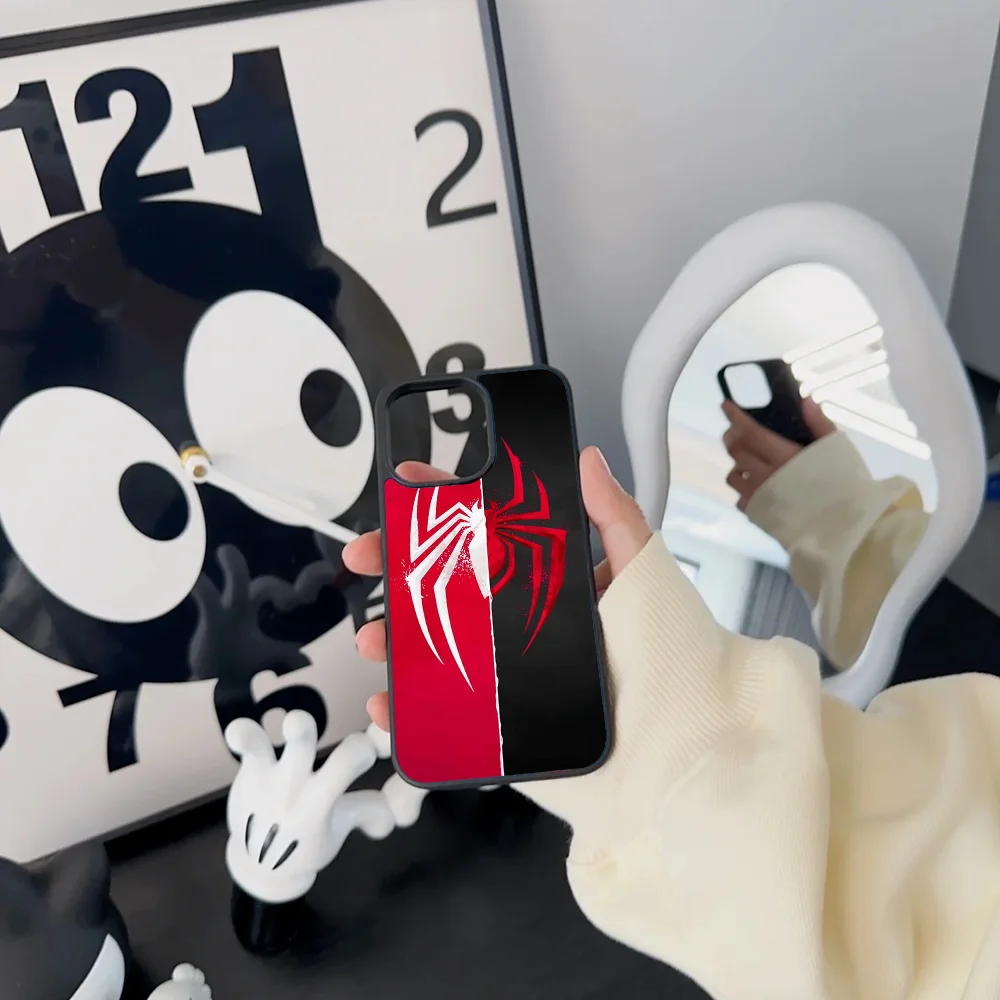 Чехол S-Spider M-Man для телефона IPhone 11 12 13 14 15 16 Plus Pro Max зеркальный акриловый чехол из