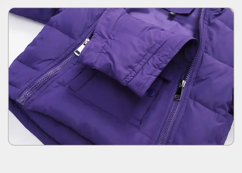 Детский Зимний пуховик с капюшоном из натурального меха