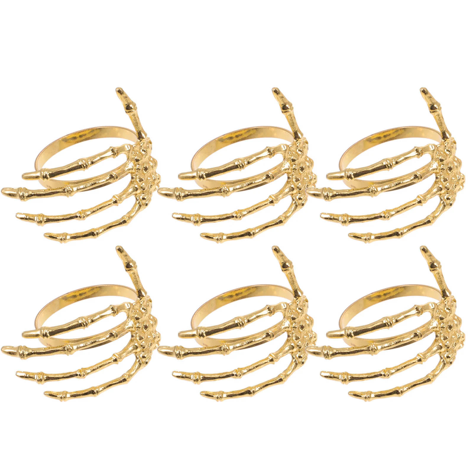 

Napkinholder Rings Ringtablehand Decorationdecorations Silver Decorative Alloy Serviette 6Set Setting Buckle Wrap Vintage