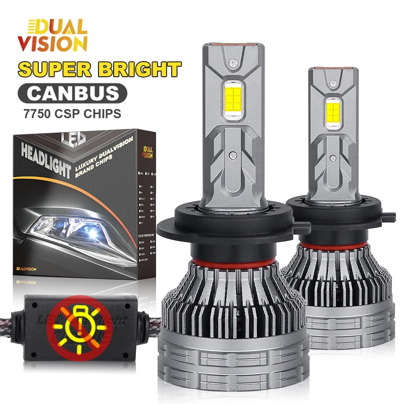 Dualvision Автомобильные Фары Светодиодные H7 H4 H1 H11 9005 9006 Hb3 Hb4 9012 Универсальные Canbus 12 В