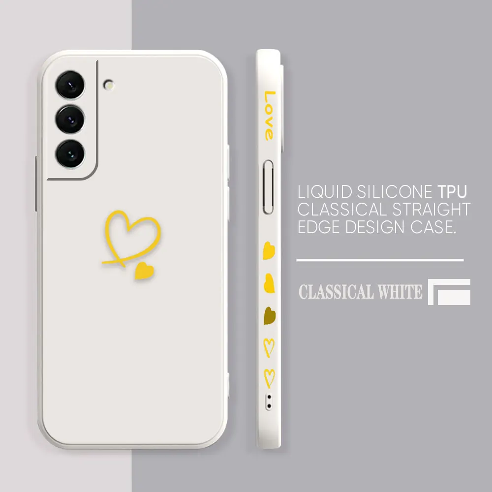 Case For Samsung Galaxy S23 S22 S21 S20 FE S11 S11E S10 S10E S30 Ultra Plus 4G 5G Case Fundas Cqoues Shell Cute Love Heart Frame