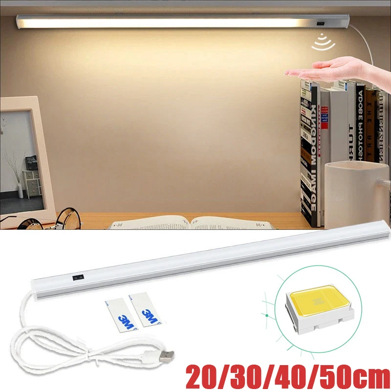 

LED Light Under Cabinet Lights For Kitchen Hand Sweep Switch PIR Motion Sensor Closet Wardrobe Lamp 30/40/50cm Led Night Light
