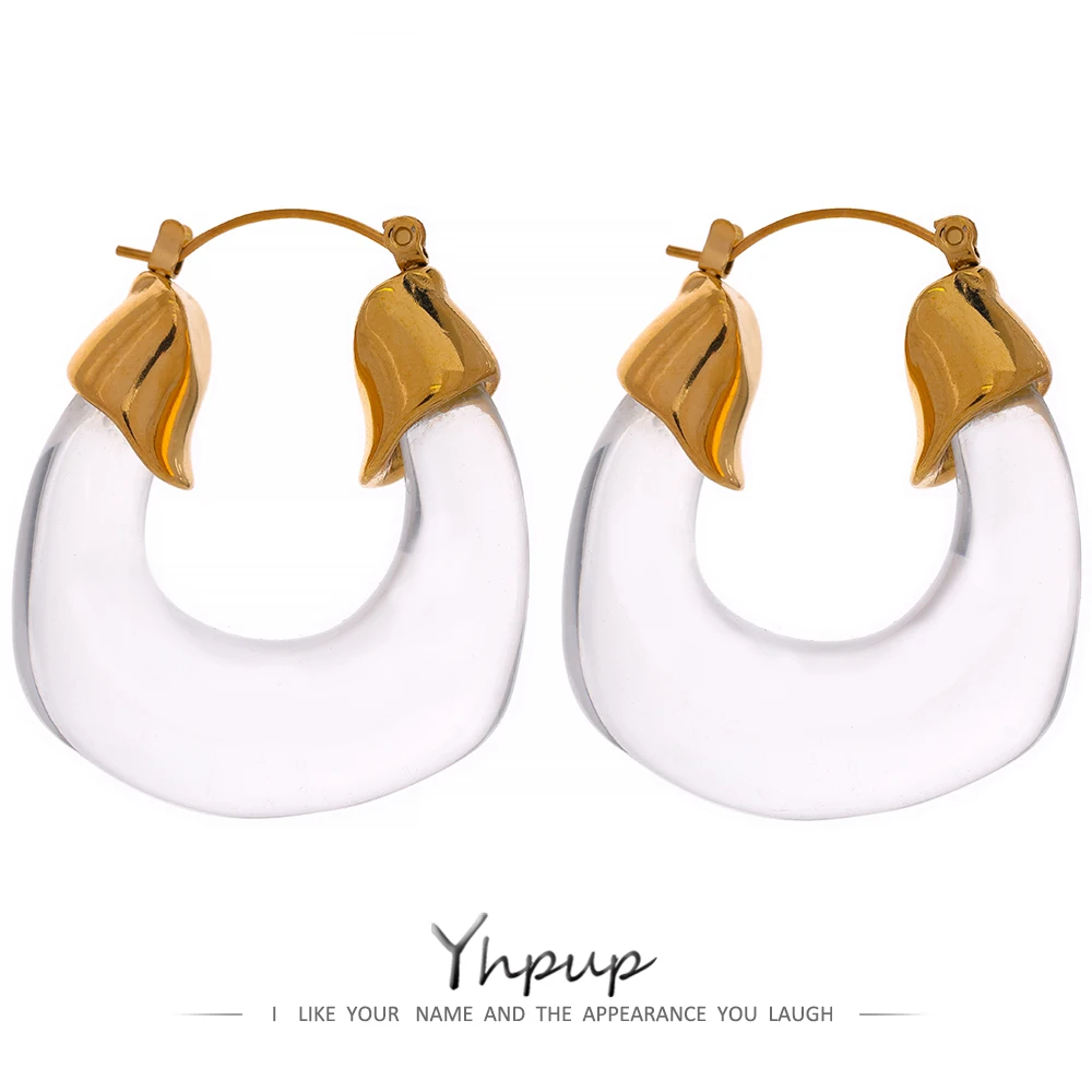 

Прозрачные Акриловые массивные серьги из нержавеющей стали Yhpup, водонепроницаемые большие крупные модные серьги для женщин