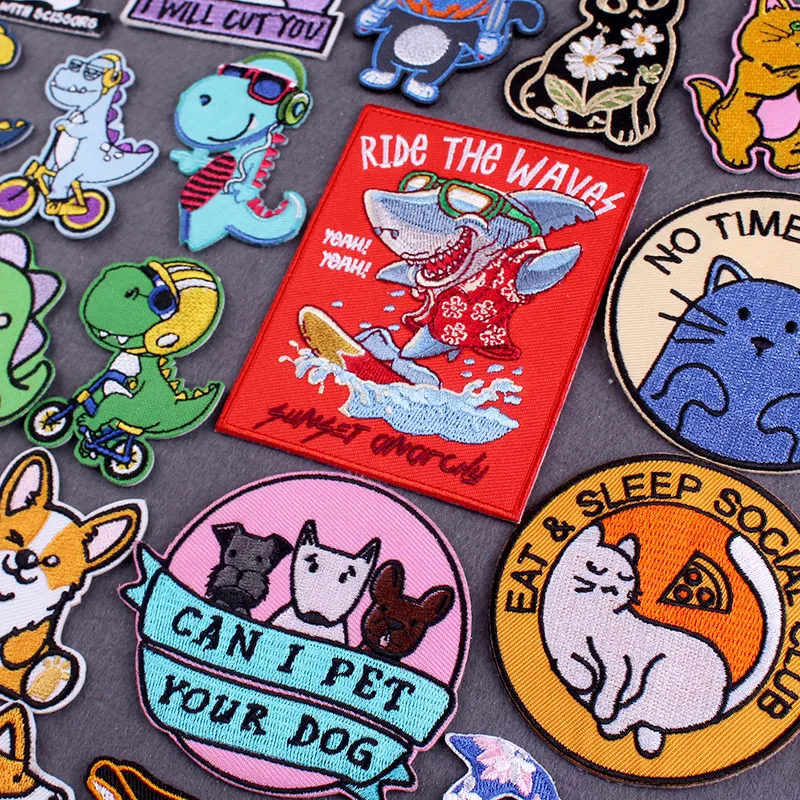 

Embroidery Patch Funny Animal Iron On Patches For Clothes Cute Patches For Clothing Thermoadhesive Patches On Clothes Stripes