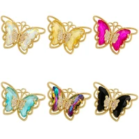 luxury crystal glass zirconia hollow butterfly pendant for jewelry making necklace bracelet diy party craft supplies accessories