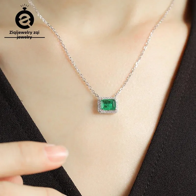 Модное ожерелье с подвеской из стерлингового серебра 925 пробы изумрудной змеиной