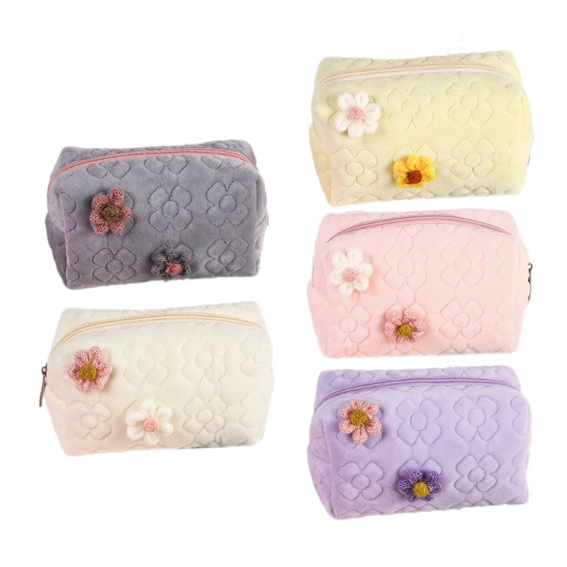 

Floral Makeup Bag Soft Cosmetic Toiletry Bags for Women and Girls