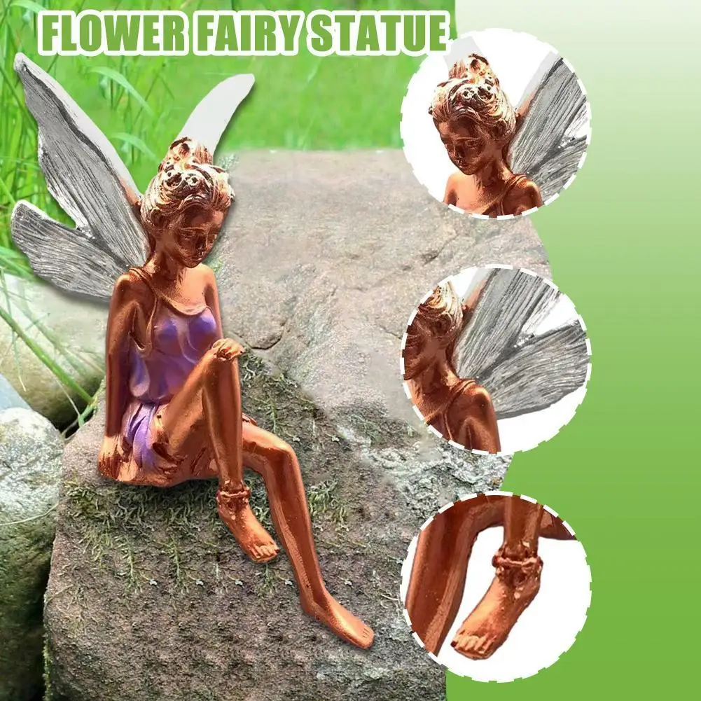 

Садовая статуя сказочной девочки ангела из смолы, современное Европейское украшение, стильная скульптура ручной работы, орнамент для офиса, дома, полимерное ремесло De V2D0