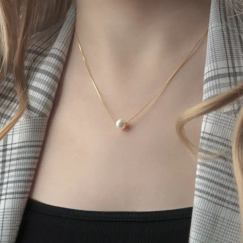 

Gift for Sister in Law, Wedding Day Gift for Sister in Law, Bride Gift -[White Pearl + Gold Chain]
